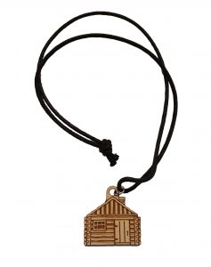 Wooden Pendant with Cord Necklace