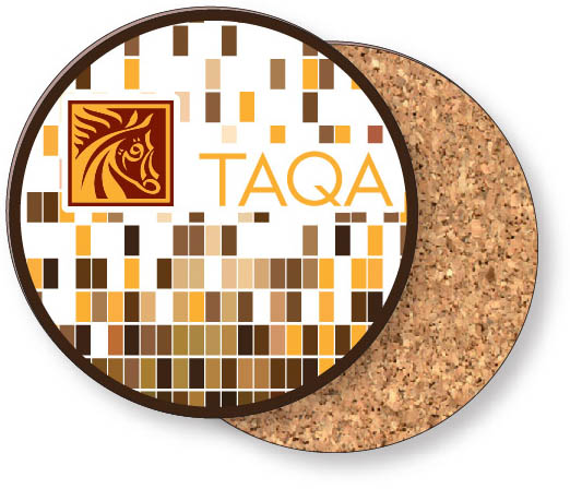 Frosted Plastic and Natural Cork Coaster