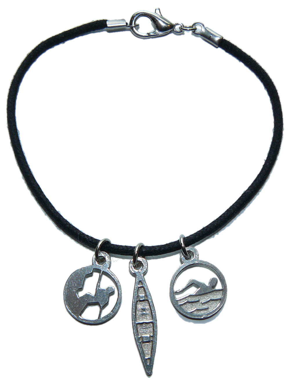 Leatherette Cord Charm Bracelet