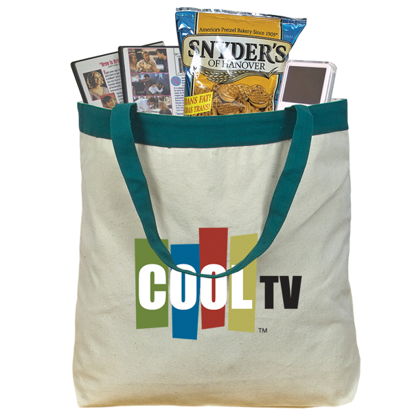 Contrast Trim Cotton Canvas Tote
