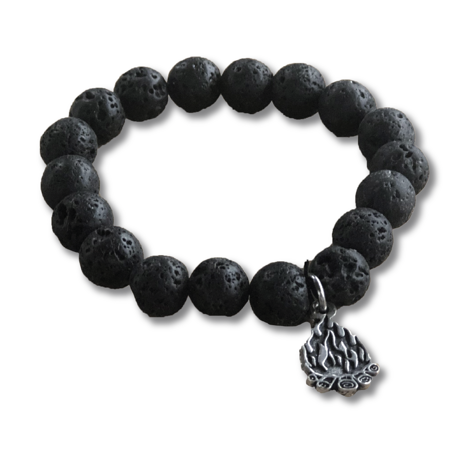Lava Bead Charm Bracelet