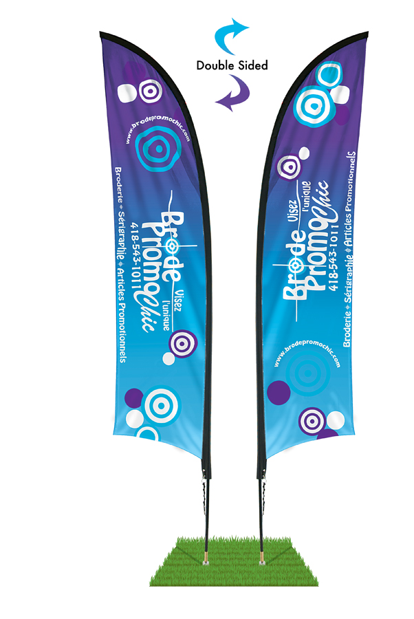 7′ Shark Fin Wind Flag – Double Sided