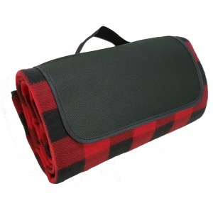 Plaid Fleece Picnic Blanket – 50″ x 60″