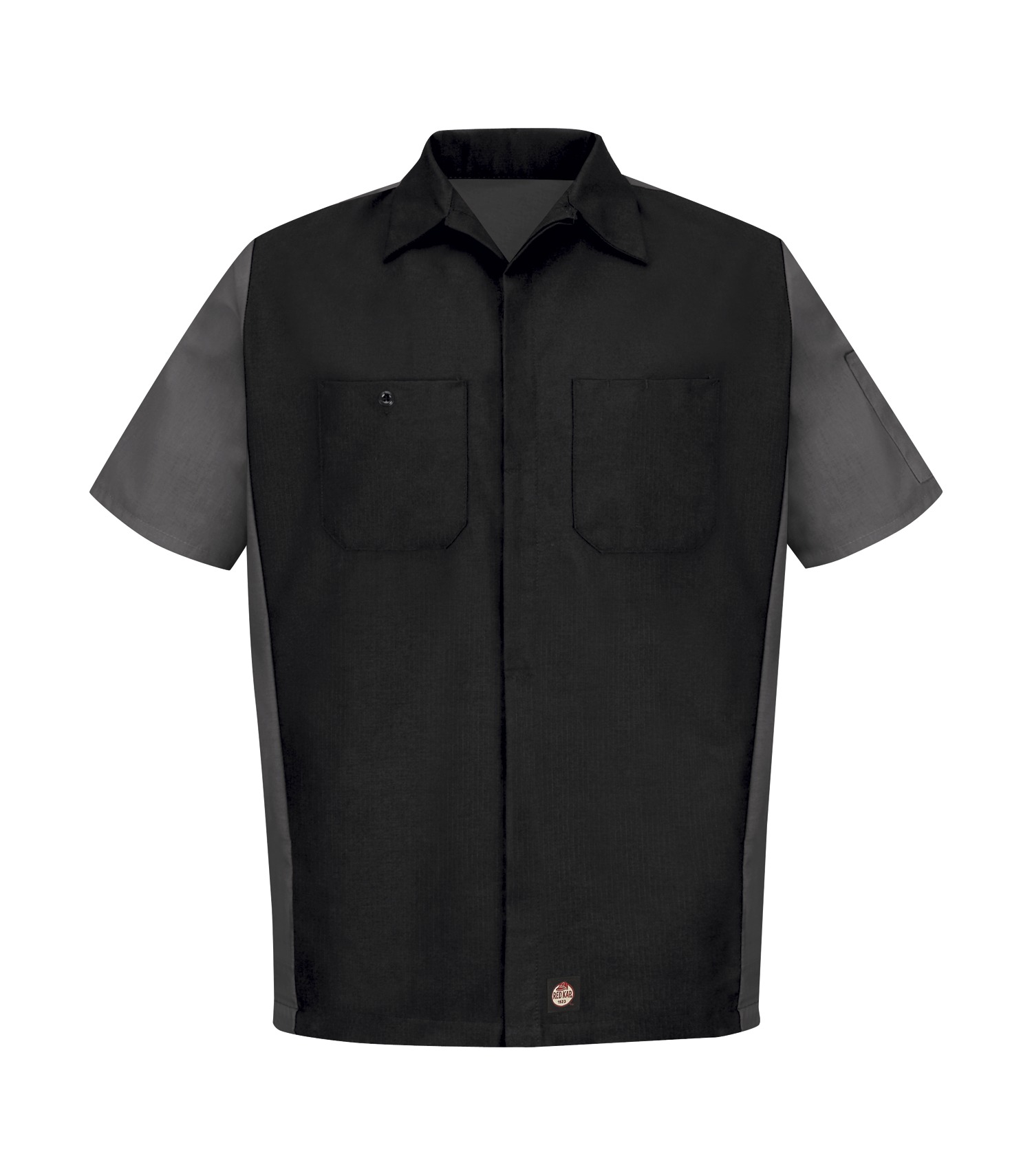 Red Cap Short Sleeve Woven Crew Shirt